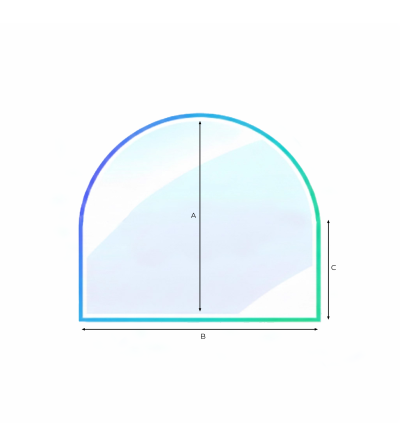 Verre cheminée à double angle arrondis