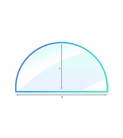 Verre demi-cercle pour chéminée