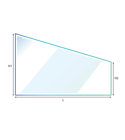 Verre forme trapèze rectangle