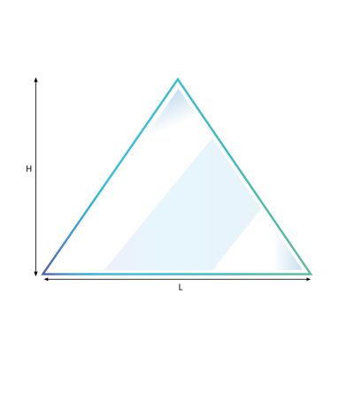 Verre forme triangle isocèle
