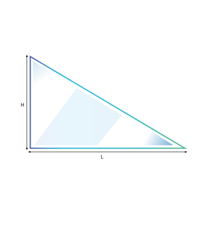 Verre forme triangle rectangle