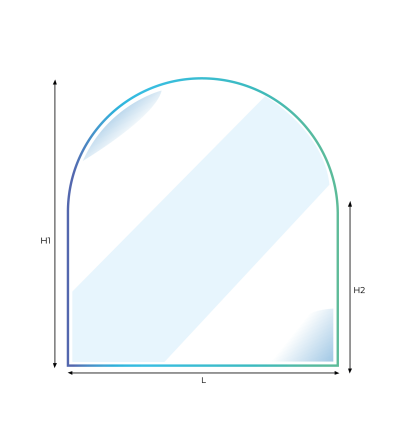 Verre forme tête demi-cercle